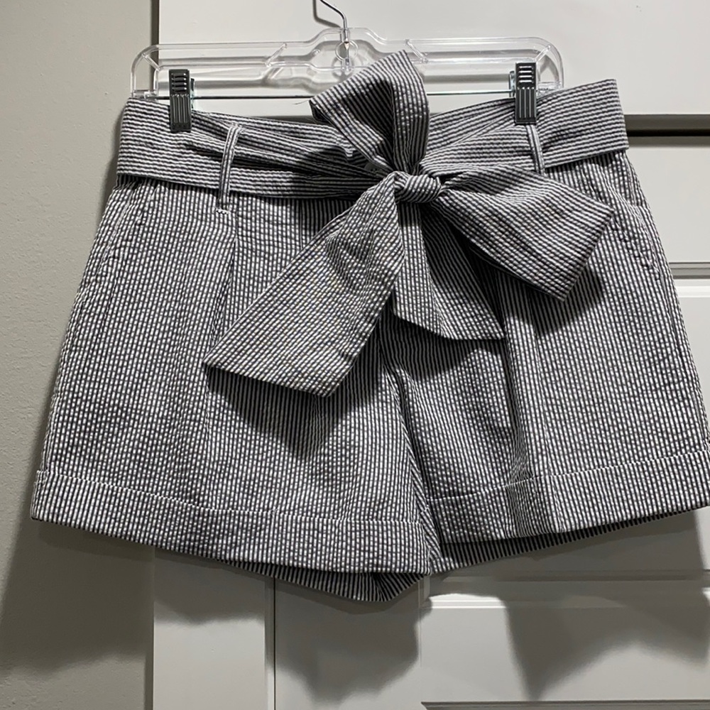 Lauren James Seersucker Bow Shorts